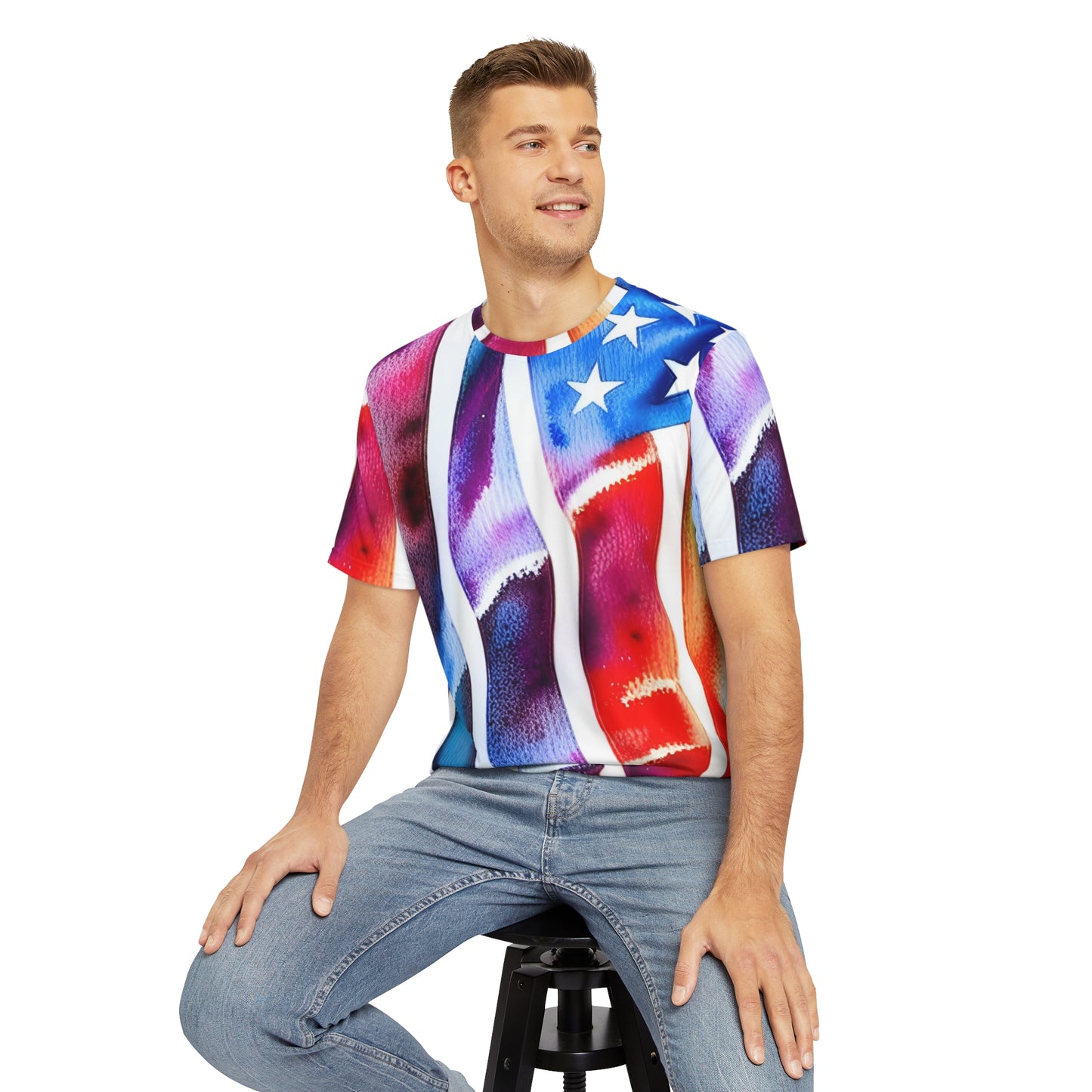 American Flag Tie-Dye Polyester T-shirt | Moore Shoppe