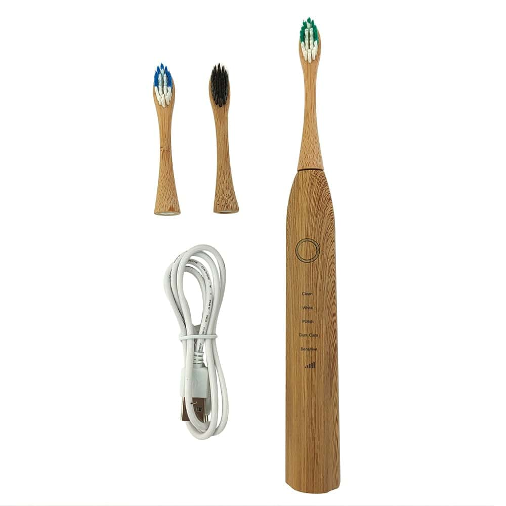 Bamboo Sonic Electric Toothbrush With 3 Heads