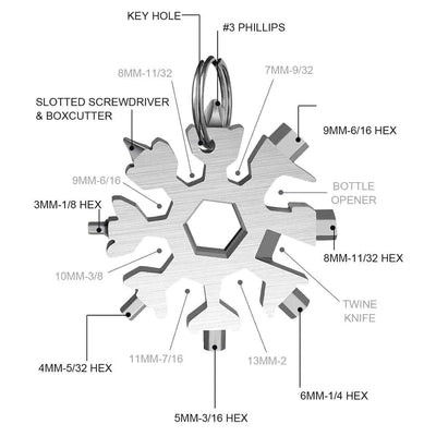 Pengliu® 18-IN-1 Carbon Steel Snowflake Multi-Tool