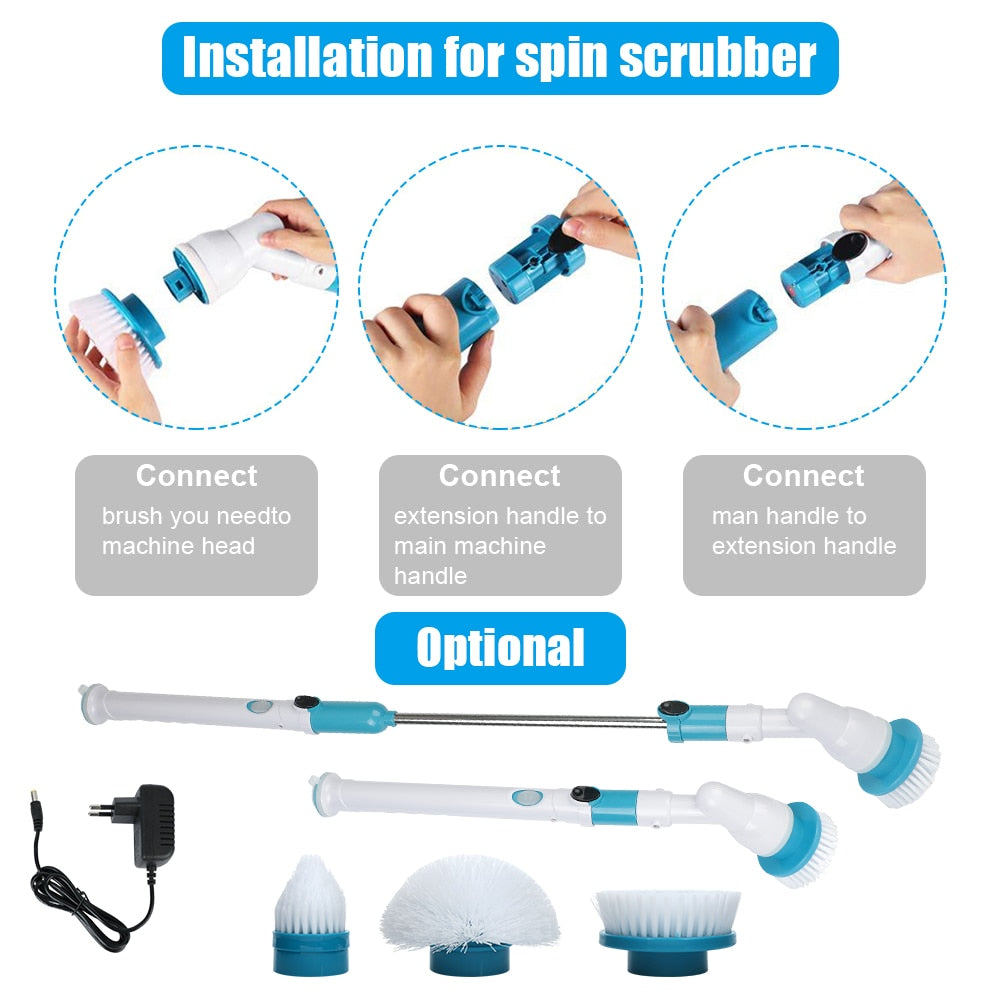 Adjustable Wireless Electric Spin Cleaning Brush