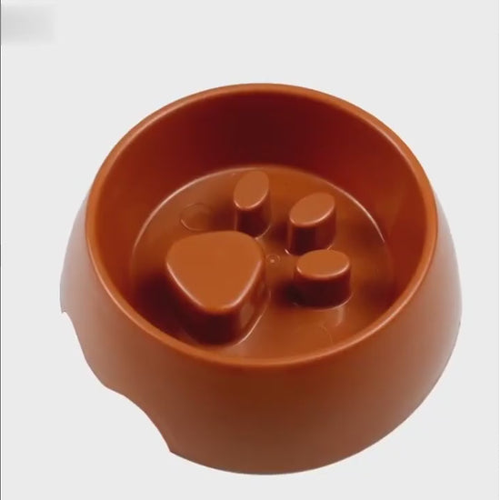 Plastic Paw Print Slow Feeder Dog Bowl | Moore Shoppe