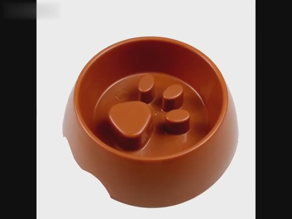 Plastic Paw Print Slow Feeder Dog Bowl | Moore Shoppe