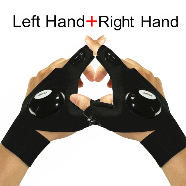 Waterproof LED Flashlight Work Gloves